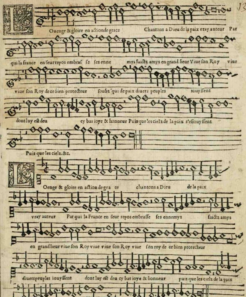 example of renaissance sheet music copy