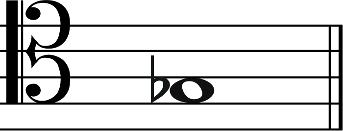 g flat music note in tenor clef